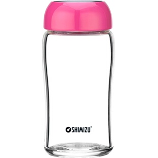 清水可爱透明便携式茶杯办公室女士学生带盖创意单双层玻璃水杯