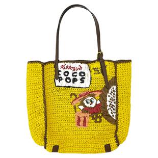 CTANDJIM拉菲草编织托特包 火鸡玉米片猴子可可麦片