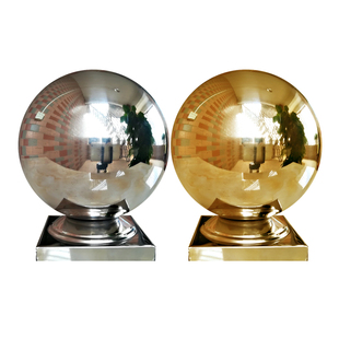 304不锈钢连体球方圆管托座201楼梯扶手立柱头帽庭院围栏装饰配件