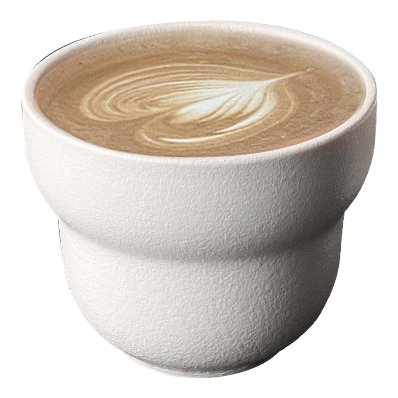 纯白精致手握咖啡杯马克杯陶瓷杯家用水杯拿铁杯拉花杯牛奶早餐杯