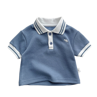 男童短袖POLO衫套装夏季婴儿T恤短裤两件套女宝宝韩版运动棒球服