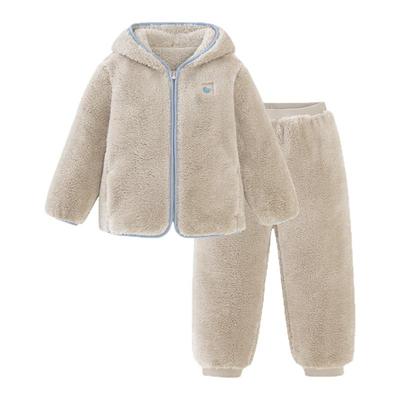 迷你巴拉巴拉儿童连帽珊瑚绒睡衣