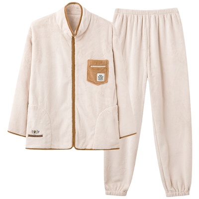 浪莎珊瑚绒睡衣女加厚保暖套装