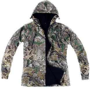 户外周鱼仿生迷彩观鸟钓鱼渔猎伪装服抓绒保暖防风防水冬季衣套装