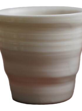 钟友健手作釉下青花玉泥樱花纹