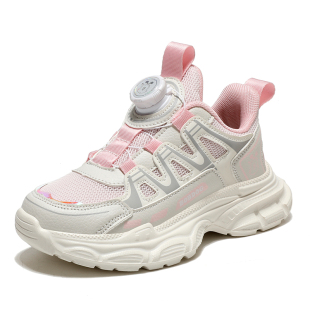 巴布豆女童鞋子儿童运动网鞋女孩透气网面2026新款春秋季大童女鞋