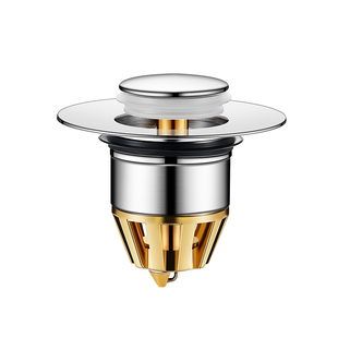 德国YEMO316不锈钢面盆漏水塞子洗手盆洗脸池弹跳芯按压式下水器