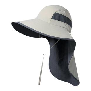 夏季遮阳帽男士渔夫帽户外登山防晒帽子钓鱼太阳帽大檐透气大头围