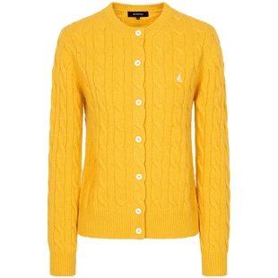 含山羊绒 BEANPOLE滨波  女士青春活力风时尚多巴胺绞花开衫毛衣