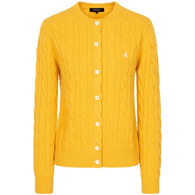 滨波含山羊绒针织开衫绞花多巴胺