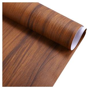 自粘墙纸仿木纹墙贴纸木板原木色木头自贴家用复古中式加厚墙壁纸