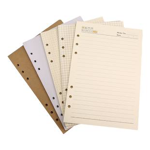 a5笔记本活页替芯b5康奈尔活页纸固定夹可拆6孔9孔方格网格本六孔空白活页本内芯A4白色草稿纸会议记录本内页