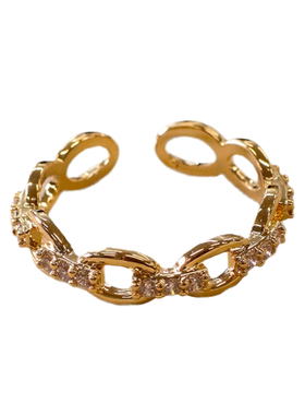 Tiaclasse时尚气质搭配立方体链环戒指女ONWARD