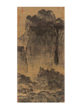 高清微喷国画定制卷轴画溪山行旅
