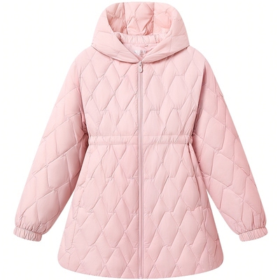波司登女童长款轻薄羽绒服收腰款