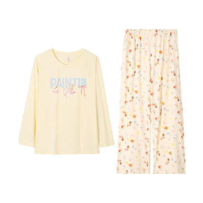 安之伴【巨柔软】2025新款睡衣女春秋季纯棉宽松家居服套装可外穿