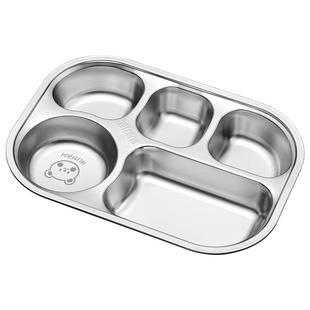 316不锈钢餐盘学生饭盒幼儿园儿童便当盒饭碗食堂打饭分格带盖盘