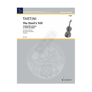 塔蒂尼 魔鬼的颤音 G小调奏鸣曲 小提琴和钢琴 朔特原版乐谱书 Tartini Sonata in G Minor The Devils Trill violin piano