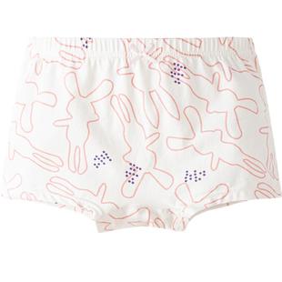 英氏纯棉内裤儿童四角底裤男女孩中大童平角短裤透气抗菌2025新款