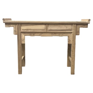 新中式实木供桌北方榆木简约家用佛台神台香案条案贡桌玄关桌白茬