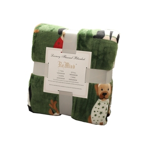 圣诞毛毯姜饼人办公室午睡毯礼品毯牛奶绒法兰绒床单绒毯沙发毯子