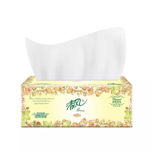 清风欧院纯品柔软舒适面巾纸3层100抽8包装家用实惠装家用卫生纸