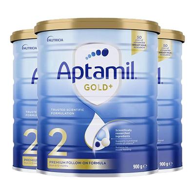 爱他美金装2段900g澳洲版新西兰进口婴幼儿奶粉二段6~12个月*3罐