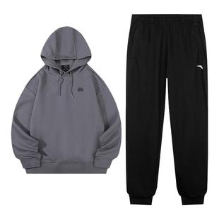 安踏运动套装男2026春季新款休闲潮流连帽卫衣针织长裤青少年冬装