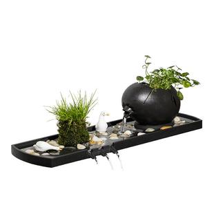 古法养鱼生态鱼缸水缸过滤造景瀑布流水摆件循环水盘微景观水景