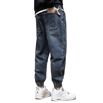 希越冬季加厚水洗加绒牛仔裤长裤