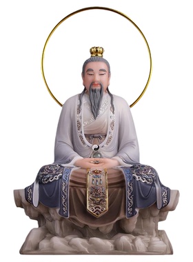 汉白玉坐石三清佛像室内居家供奉