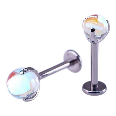 rock boil月光球唇钉唇环F136钛合金爆闪内螺纹耳骨耳钉耳蜗钉