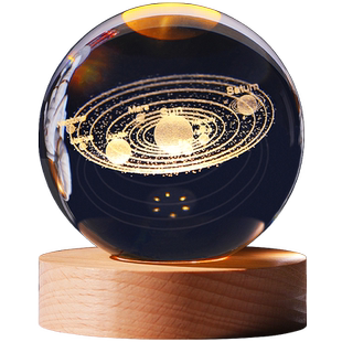 银河和你作伴 星空系列水晶球发光小夜灯治愈摆件生日情人节礼物