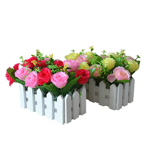 商场假花木栅栏仿真花套装室内客厅玄关装饰花草幼儿园小盆栽绿植