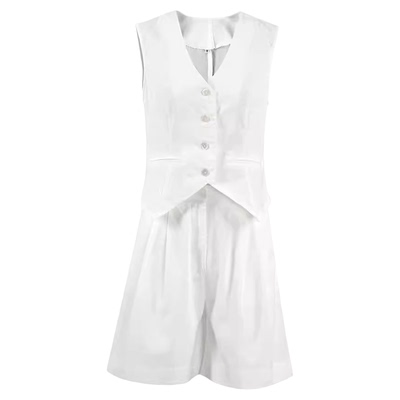 休闲无袖背心短裤两件套