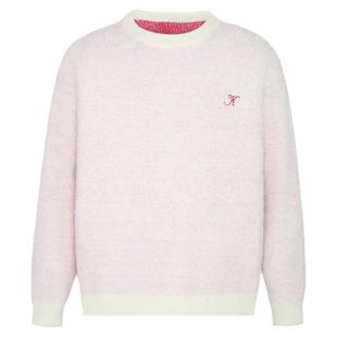 KTDA草写字母logo提花撞色针织衫圆领马海毛套头毛衣情侣长袖基础