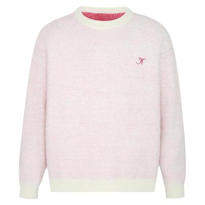 KTDA草写提花针织衫圆领马海毛