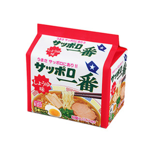日本进口札幌一番 酱油豚骨盐味拉面 方便面 单袋 （1袋内5小袋）