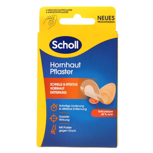 德国爽健Scholl鸡眼贴足茧贴脚底去除老茧死皮厚皮肉刺足贴4组/盒