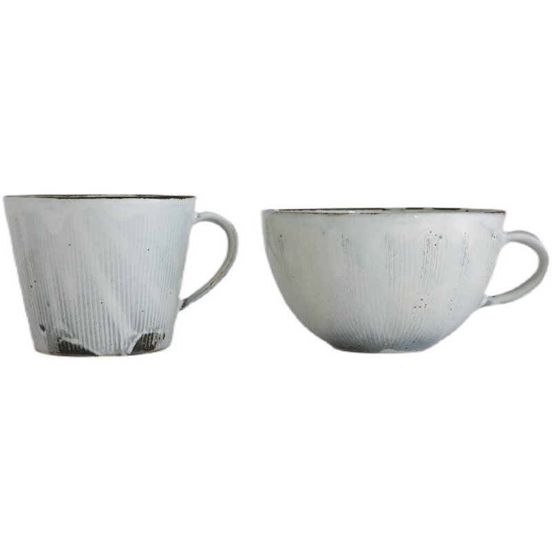现货日本进口信乐烧粉引复古咖啡杯牛奶马克杯日式手工粗陶燕麦杯