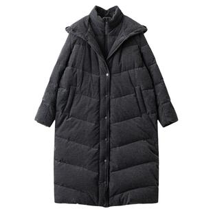 梭家|划过长空｜匈牙利95白鹅绒 假两件蚕丝匹马棉混纺长款羽绒服