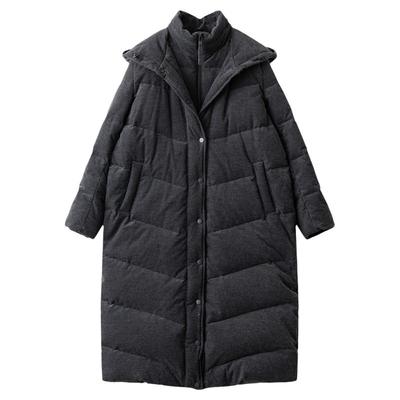 假两件蚕丝匹马棉混纺鹅绒服