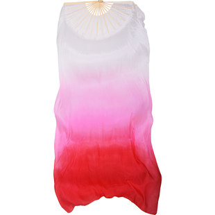 艺都 真丝肚皮舞扇子 古典舞长扇 正品真丝舞蹈扇子长绸扇跳舞扇