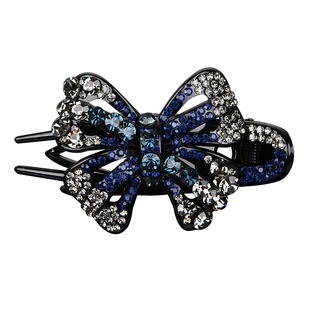 发夹三齿夹顶夹盘发后脑勺发卡大号抓夹蝴蝶结水钻鸭嘴夹妈妈发饰