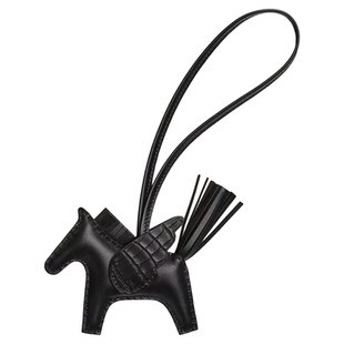 H家同款适用于包包小马挂件鳄鱼皮小飞马真皮车载车内吊饰