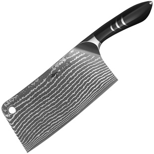 狂鲨德国大马士革钢斩骨刀家用剁砍大坎排骨头专用刀具厨房切菜刀