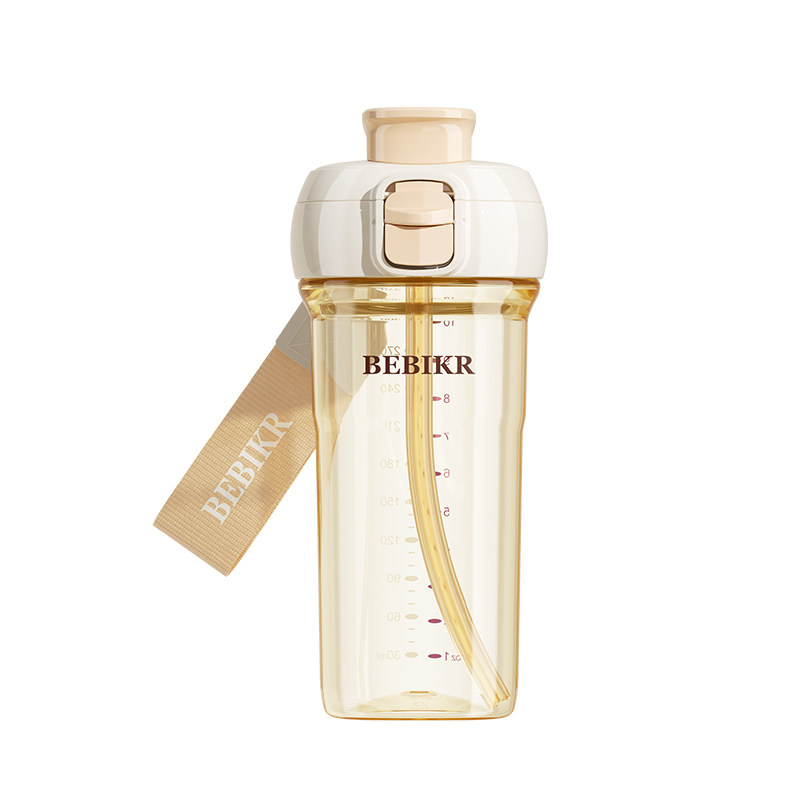 随手杯PPSU随行水杯免拧盖吸管杯便携翻盖奶瓶儿童宝宝幼儿园家用