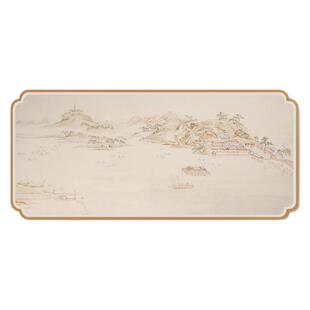 书画毛毡90×40厘米彩绘羊毛画毡书画毯文房四宝姑苏石桥江景山景图