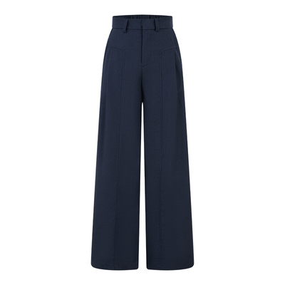 休闲宽松显瘦高腰垂感亚麻阔腿裤