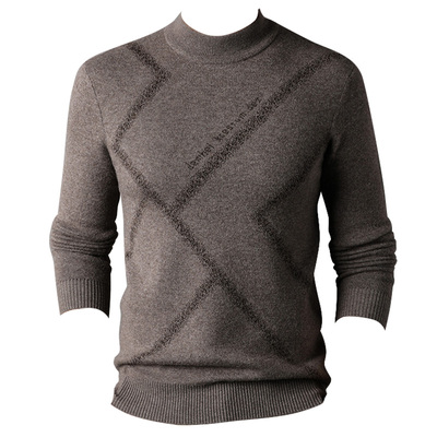 【100%绵羊毛】圣得西男士半高领毛衣2025秋季男款重磅加厚羊毛衫
